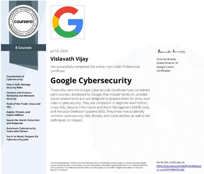 Vijay cybersecurity analyst portfolio